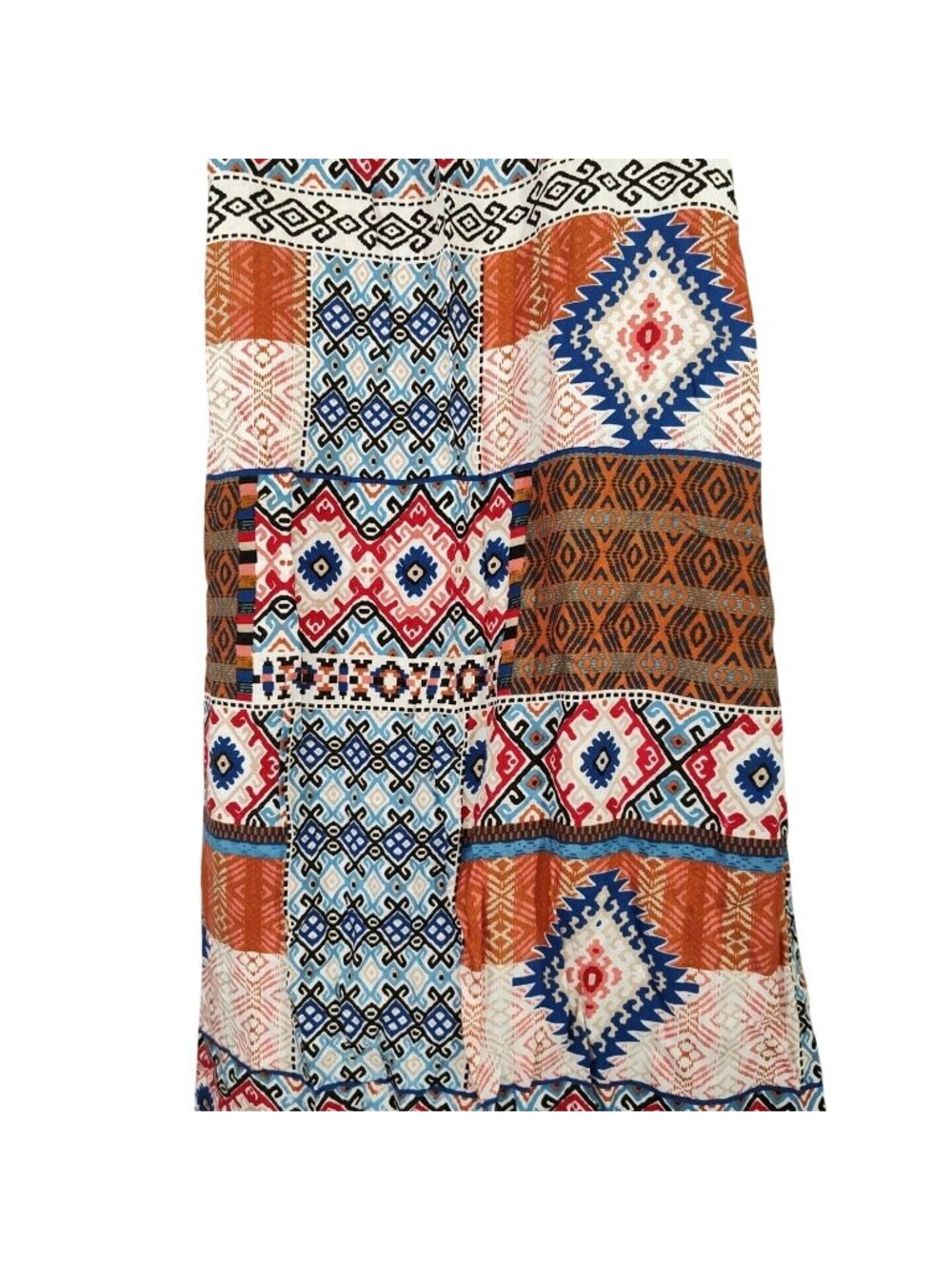 New Look Sheath Dress Half Zip Women Size L Blue Brown White Southwestern FLAW - Picture 4 of 8